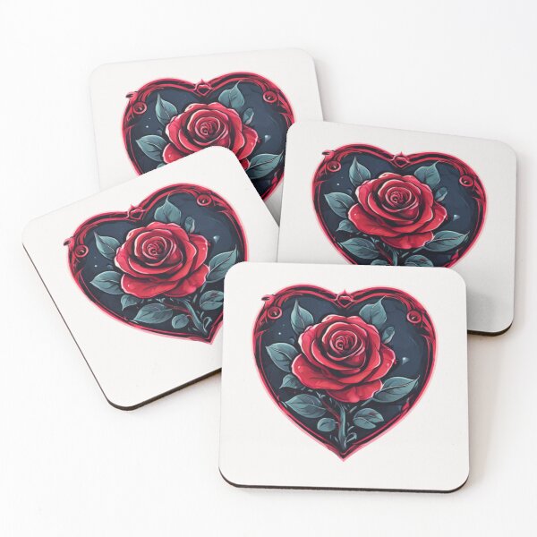 Aperçu de l'œuvre Motif de roses à l'intérieur du cœur créée et vendue par Planetporridge.