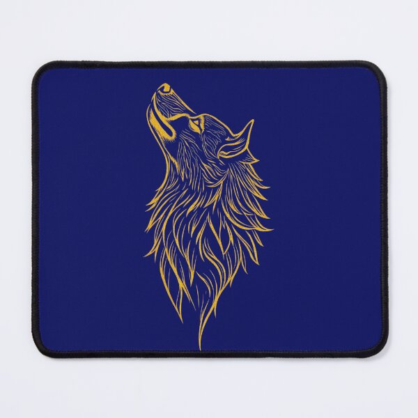 Item preview, Golden Howling Wolf – Tribal Line Art Design designed and sold by Kruti Collection.