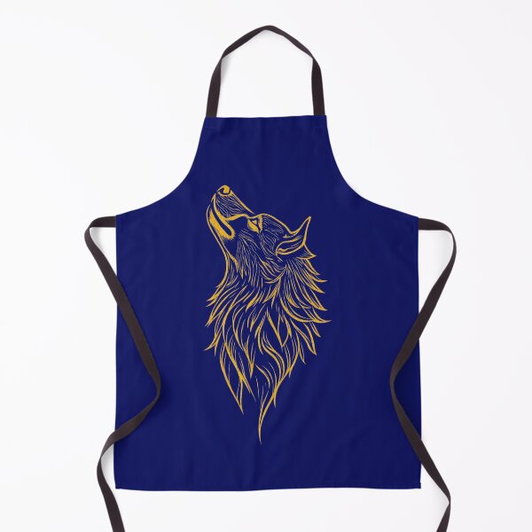 Item preview, Golden Howling Wolf – Tribal Line Art Design designed and sold by Kruti Collection.
