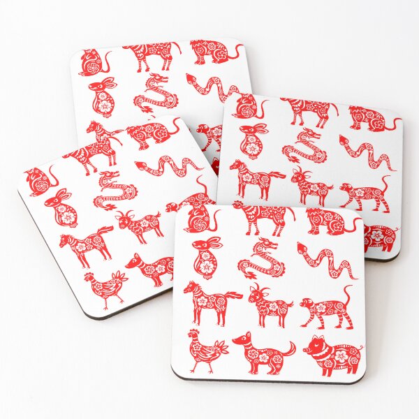 Item preview, Traditional Chinese Zodiac Animals Paper-Cut Style Illustration designed and sold by PAWIRADA.