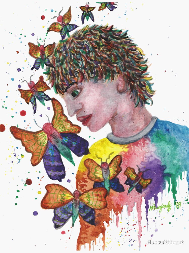 Free to be, splatter series, watercolor by Hueswithheart