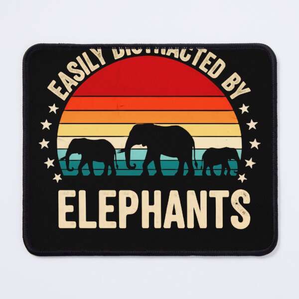 Item preview, Easily distracted by gentle elephants walking slowly vintage retro sunset designed and sold by HumansStuck12.