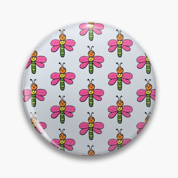 Item preview, Cute Blue Dragonfly and Pink Flowers Doodle Seamless Pattern - Whimsical Garden Print designed and sold by NgernPhanLan.