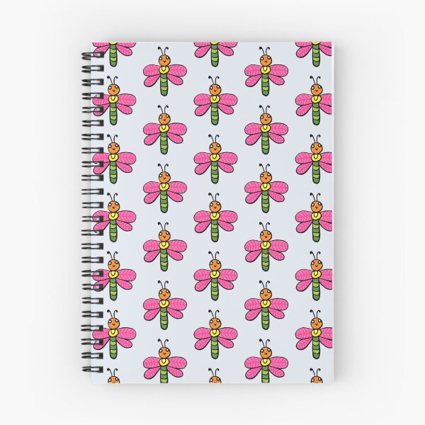 Item preview, Cute Blue Dragonfly and Pink Flowers Doodle Seamless Pattern - Whimsical Garden Print designed and sold by NgernPhanLan.