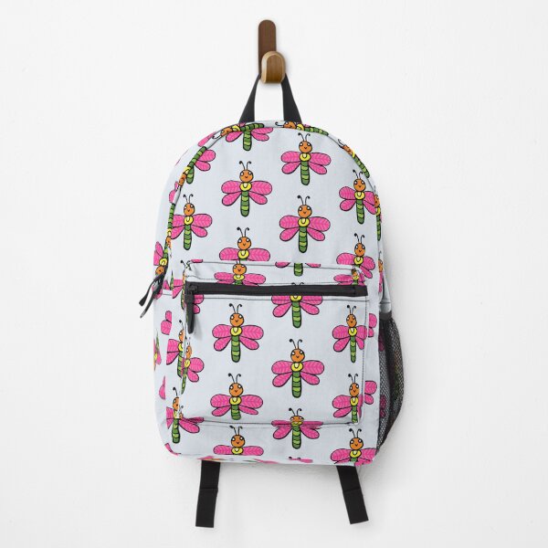 Item preview, Cute Blue Dragonfly and Pink Flowers Doodle Seamless Pattern - Whimsical Garden Print designed and sold by NgernPhanLan.