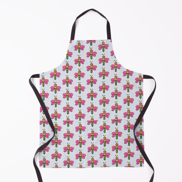 Item preview, Cute Blue Dragonfly and Pink Flowers Doodle Seamless Pattern - Whimsical Garden Print designed and sold by NgernPhanLan.