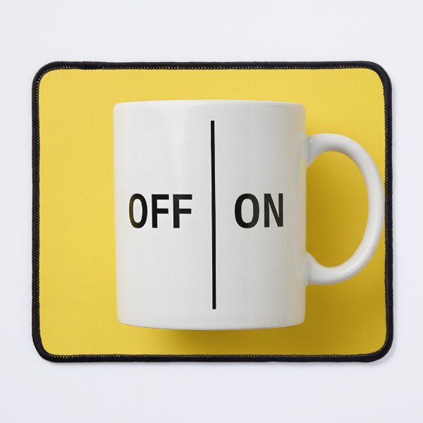 Item preview, Coffee Mug with On/Off Text on Yellow Background designed and sold by homydesign.
