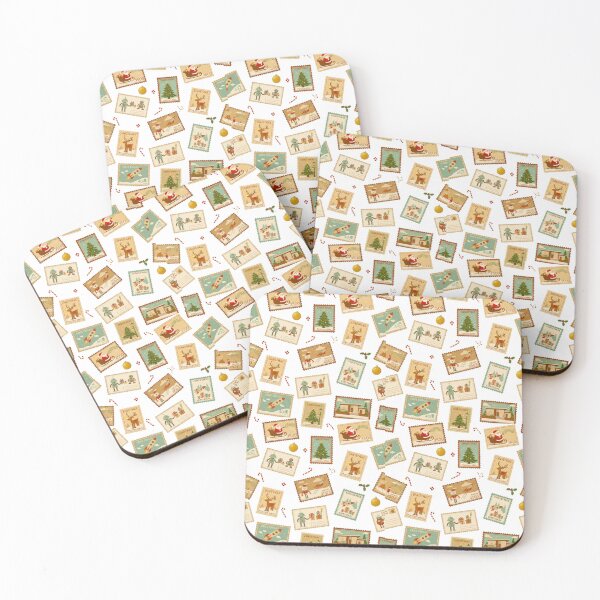 Item preview, Vintage Holiday Mail: Retro Christmas Stamps & Postcards Pattern designed and sold by MT-Hub | Cute Aesthetic Art, Stickers & Phone Cases.