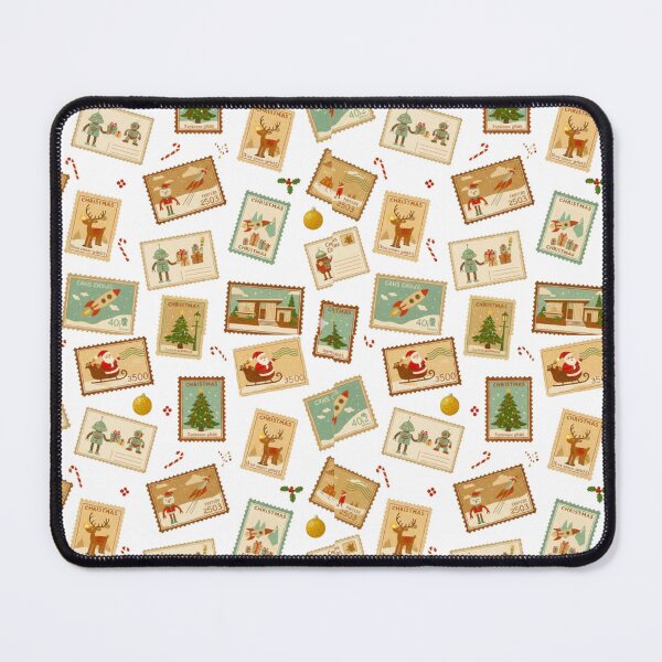 Item preview, Vintage Holiday Mail: Retro Christmas Stamps & Postcards Pattern designed and sold by MT-Hub | Cute Aesthetic Art, Stickers & Phone Cases.