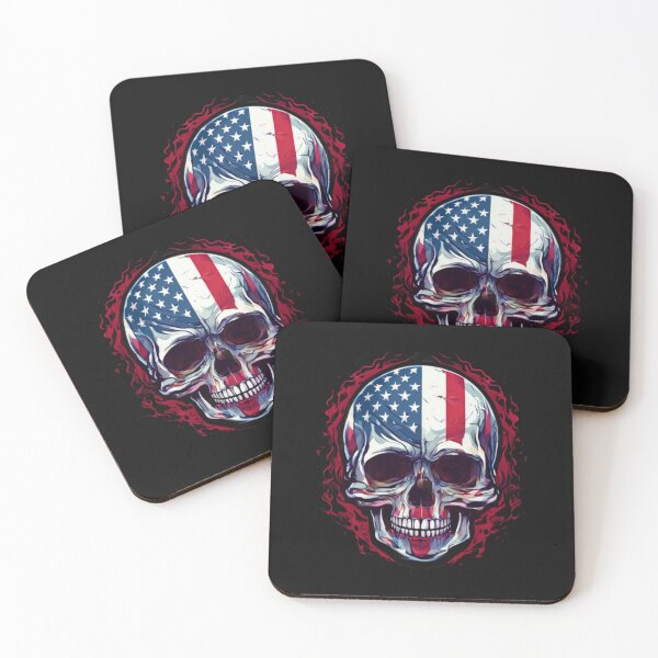 Item preview, Skull United States Flag Art designed and sold by Planetporridge.