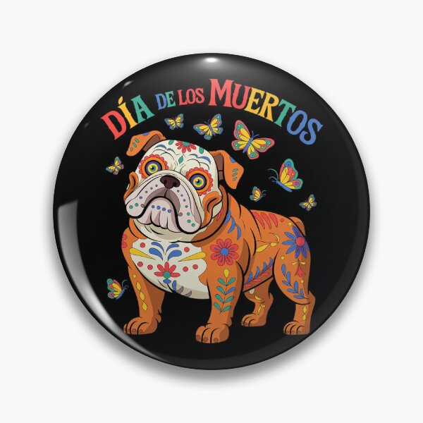 Item preview, Dia De Los Muertos English Bulldog Floral Skull Face Mexican  designed and sold by MicanCuteStore.