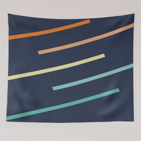 Item preview, Cool Geometric Stripes on Blue designed and sold by Petra Lang.