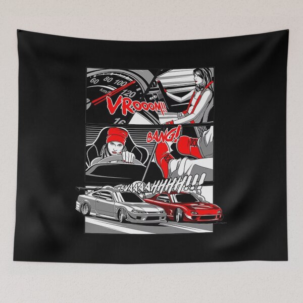 Item preview, JDM Manga Street Racing Design Silvia S15 vs RX-7 FD Drift Comic designed and sold by thundergearshop.