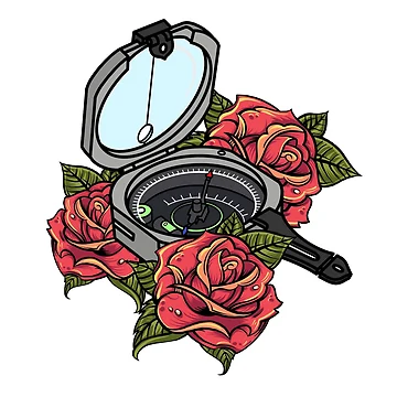 Artwork thumbnail, Compass and Roses by Geology-Store