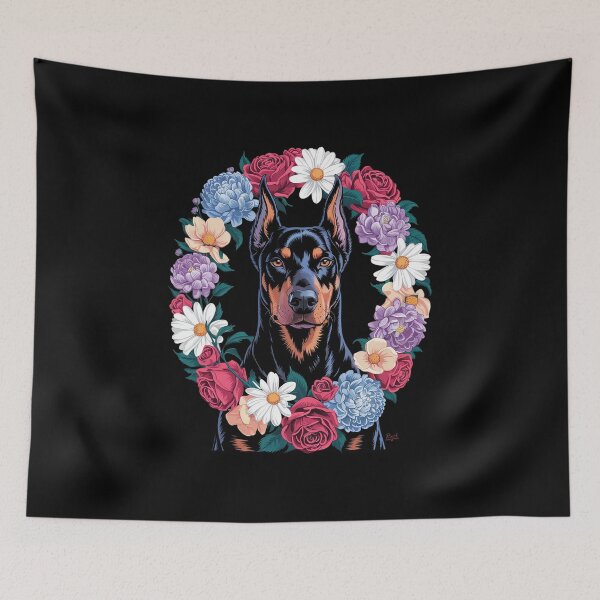 Item preview, Doberman Mom Floral for Women Dog Lovers  designed and sold by MicanCuteStore.
