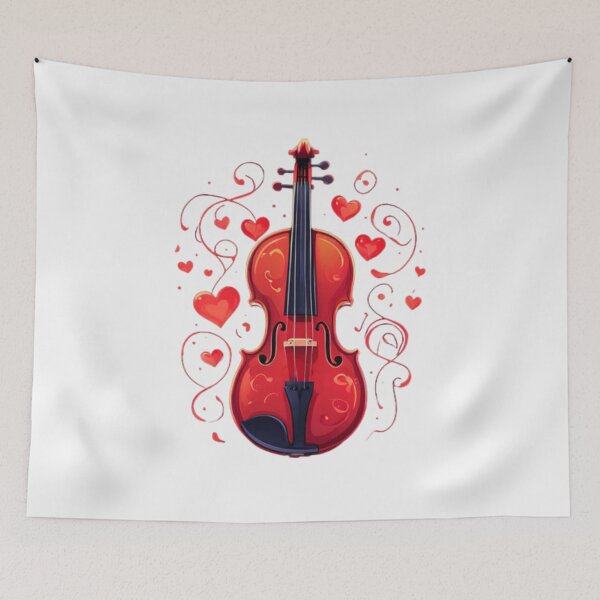 Artikelvorschau, Design mit Violine und Herzen entworfen und verkauft von Planetporridge.