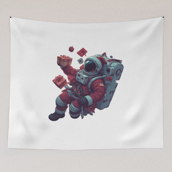 Item preview, Astronaut Santa Illustration – Space Christmas Art with Gifts and Festive Suit designed and sold by infocart.