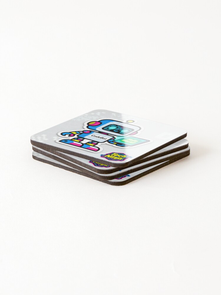 Thumbnail 4 of 5, Coasters (Set of 4), Cute Tech Sticker for Programmers designed and sold by StudioShivCraft.