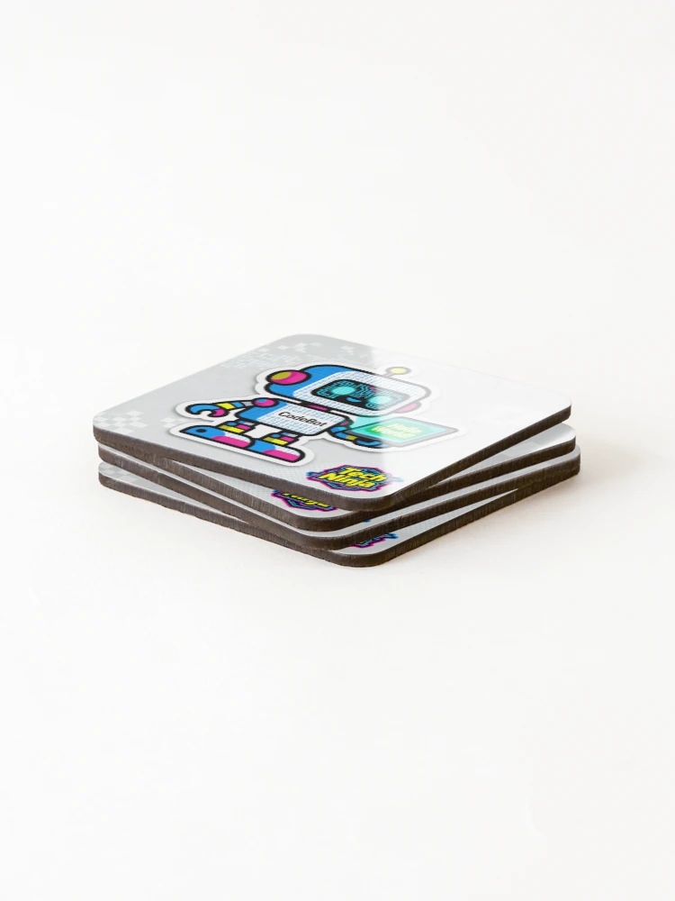 Thumbnail 4 of 5, Coasters (Set of 4), Cute Tech Sticker for Programmers designed and sold by StudioRaajanCraft.