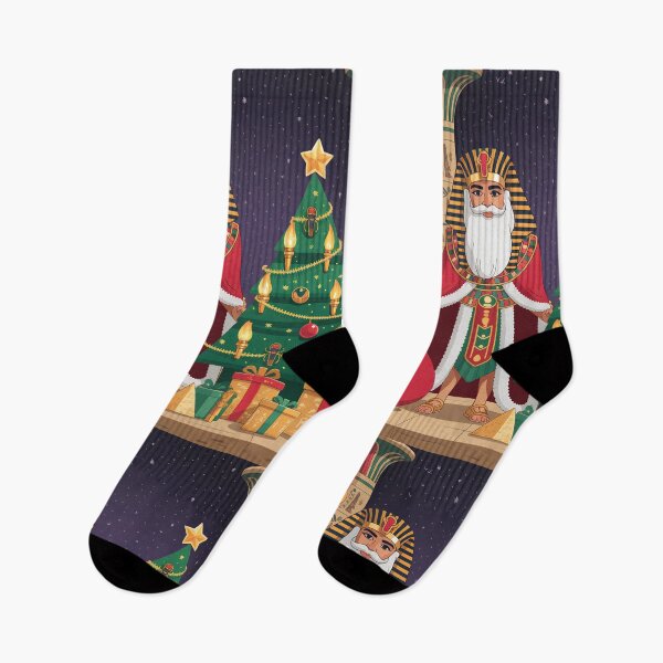 Item preview, Egyptian Pharaoh as Santa Claus! Dressed in traditional pharaonic headdress and regal robes with festive fur trim designed and sold by 2030shadow.