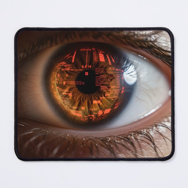 Item preview, Extreme close up of a human eye with digital code reflection designed and sold by homydesign.