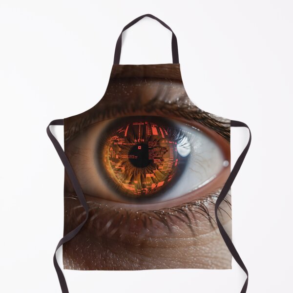 Item preview, Extreme close up of a human eye with digital code reflection designed and sold by homydesign.