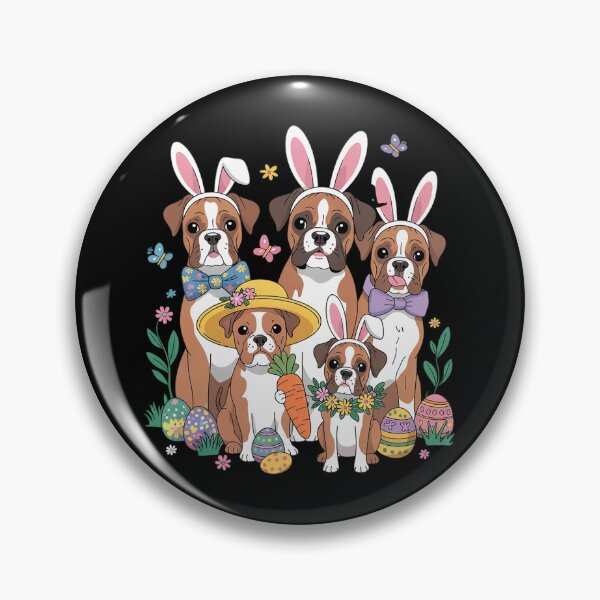 Item preview, Easter Boxer Bunnies Floral Boxer Dogs Easter Day  designed and sold by MathisBellanger.