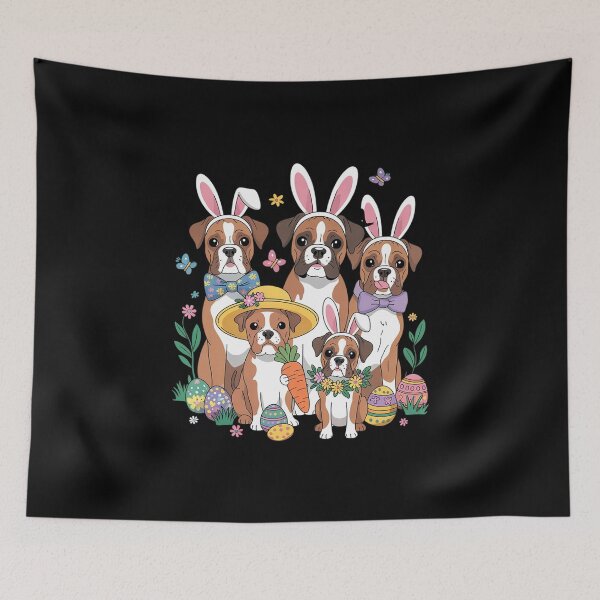 Item preview, Easter Boxer Bunnies Floral Boxer Dogs Easter Day  designed and sold by MathisBellanger.