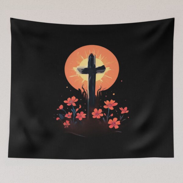 Item preview, Cross and flowers designed and sold by Planetporridge.