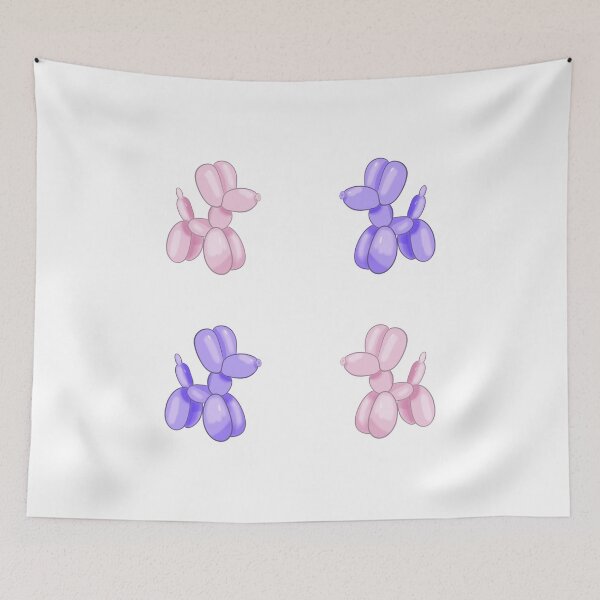 Artikelvorschau, pastelllila und rosa Ballonhunde entworfen und verkauft von designbybrisson.