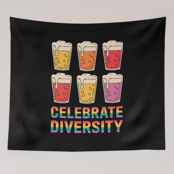 Item preview, Celebrate Diversity Beer Drinking LGBT Beer Gay Pride Month  designed and sold by lilLilaBatArt.