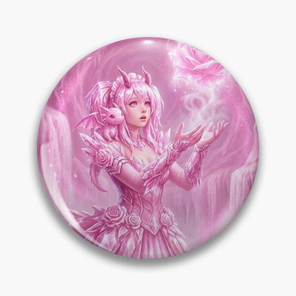 Item preview, Pink Crystal Dragon Maiden's Rose Magic designed and sold by DomeGeekArt.