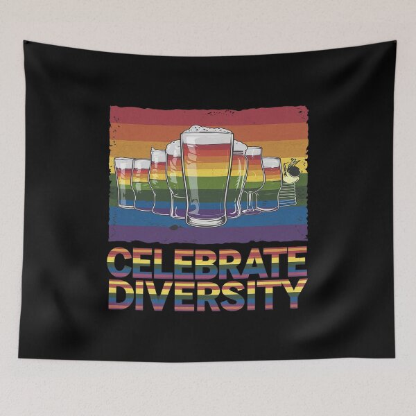 Item preview, Celebrate Diversity Beer Drinking LGBT Beer Gay Pride Month  designed and sold by lilLilaBatArt.