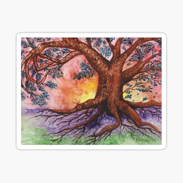 Tree of life, Nature doesn't care series,watercolor Sticker