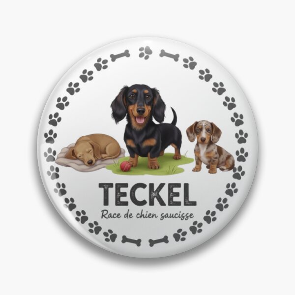 Item preview, Happy dog Reckel, adorable dachshund with paw prints designed and sold by DouchraaNow.