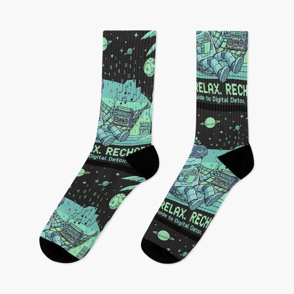 Item preview, REBOOT. RELAX. RECHARGE. | AI's Guide to Digital Detox Vibe | Lo-Fi Robot in Hammock with VR Headset designed and sold by SergioMiklos.