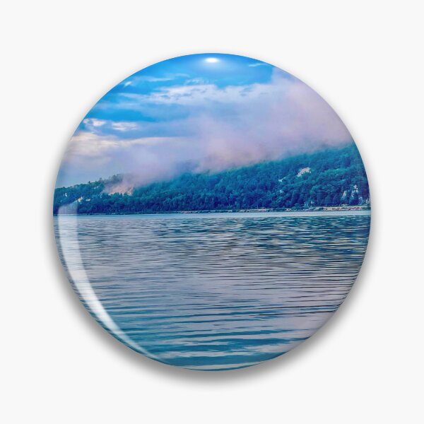Item preview, Pink Fog Over Devils Lake – Moody Lakeside Nature Photography designed and sold by aadventures.