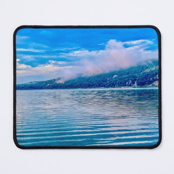 Item preview, Pink Fog Over Devils Lake – Moody Lakeside Nature Photography designed and sold by aadventures.