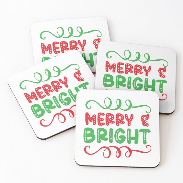 Item preview, Merry & Bright - Classic Festive Holiday Cheer Slogan designed and sold by FuzionRaptor.