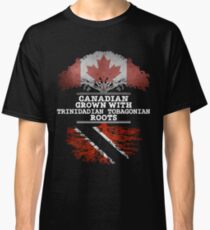 Canadian Grown With Trinidadian Tobagonian Roots Gift For Trinidadian Tobagonian From Trinidad And Tobago - Trinidad And Tobago Flag in Roots Classic T-Shirt