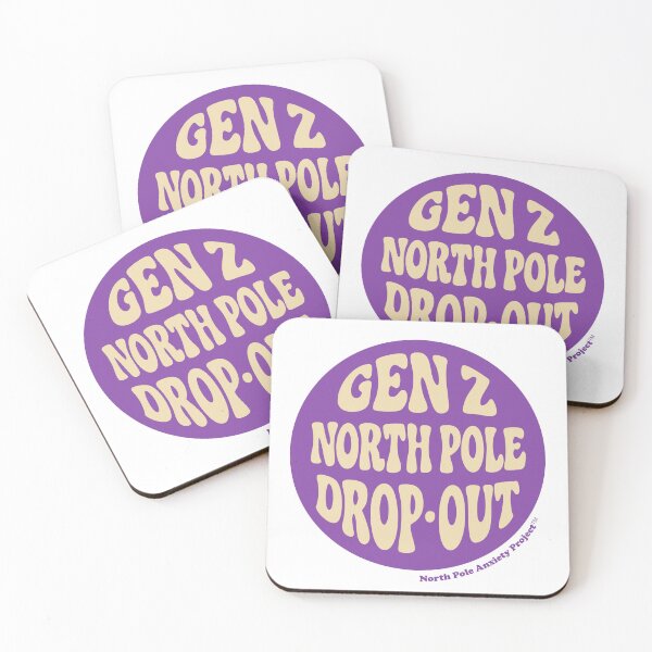 Item preview, Gen Z North Pole Drop-Out – Retro Holiday Anxiety Badge designed and sold by Tattee.