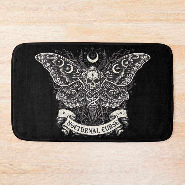 Item preview, Nocturnal Curse Gothic Skull Moth Celestial Blackwork Tattoo Illustration designed and sold by PixelShedStudio.