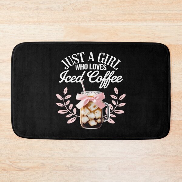 Item preview, Coquette Bow Just a Girl Who Loves Iced Coffee Cold Brew  designed and sold by lilLilaBatArt.