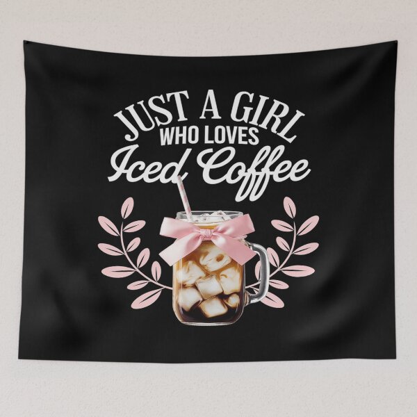Item preview, Coquette Bow Just a Girl Who Loves Iced Coffee Cold Brew  designed and sold by lilLilaBatArt.