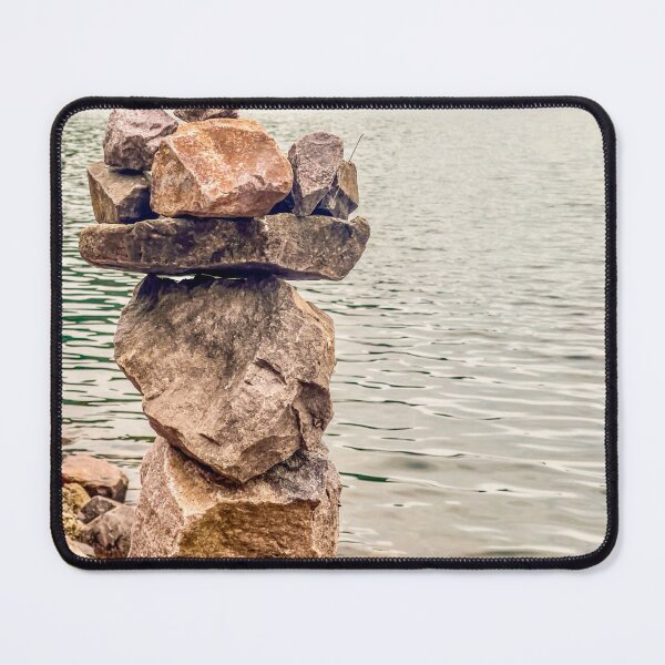 Item preview, Balanced Stones by the Water – Devils Lake Nature Print designed and sold by aadventures.