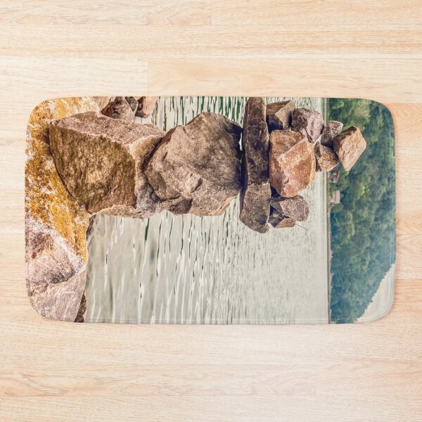 Item preview, Balanced Stones by the Water – Devils Lake Nature Print designed and sold by aadventures.