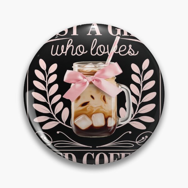 Item preview, Coquette Bow Just a Girl Who Loves Iced Coffee Cold Brew  designed and sold by lilLilaBatArt.
