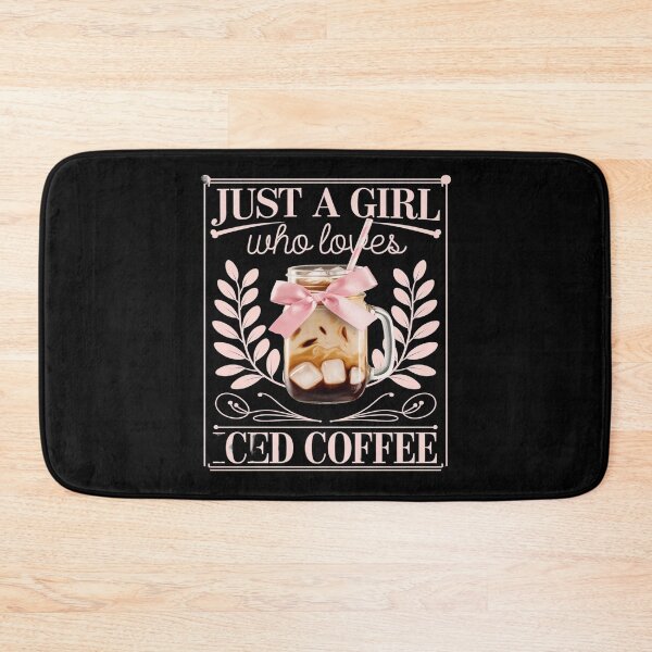 Item preview, Coquette Bow Just a Girl Who Loves Iced Coffee Cold Brew designed and sold by lilLilaBatArt.