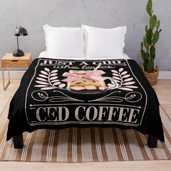 Item preview, Coquette Bow Just a Girl Who Loves Iced Coffee Cold Brew  designed and sold by lilLilaBatArt.