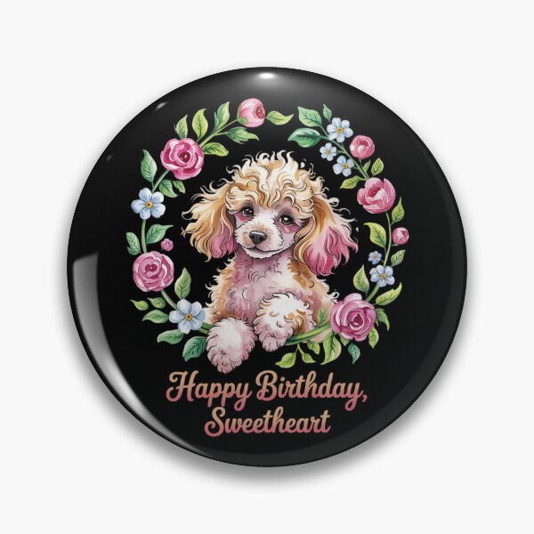 Item preview, Fluffy Apricot Poodle Puppy Floral Wreath Pastel Dog Lover  designed and sold by MicanCuteStore.